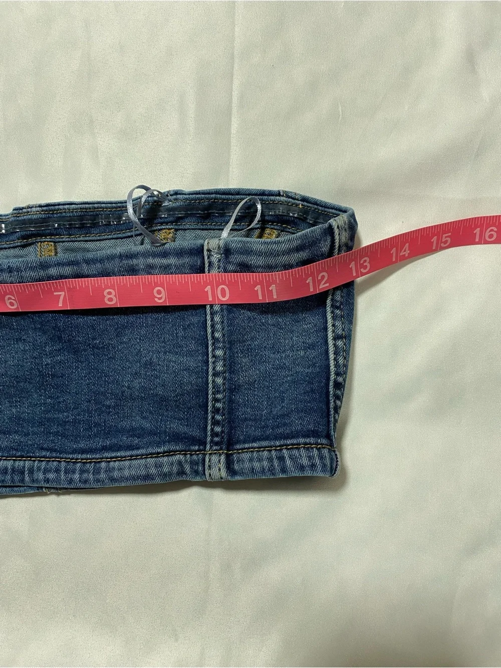 Denim Corset Crop Top - Blue